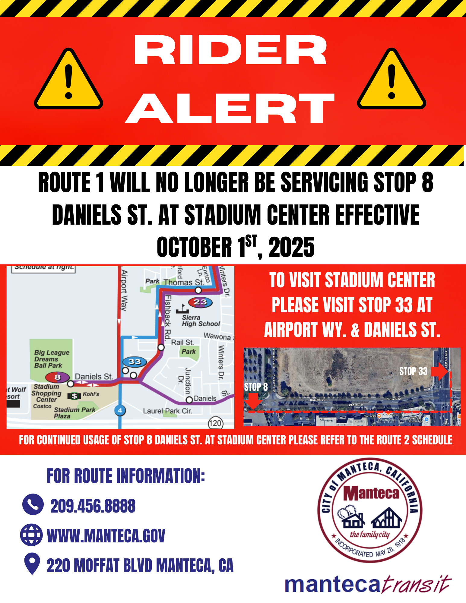 Rider Alert- Route 1 