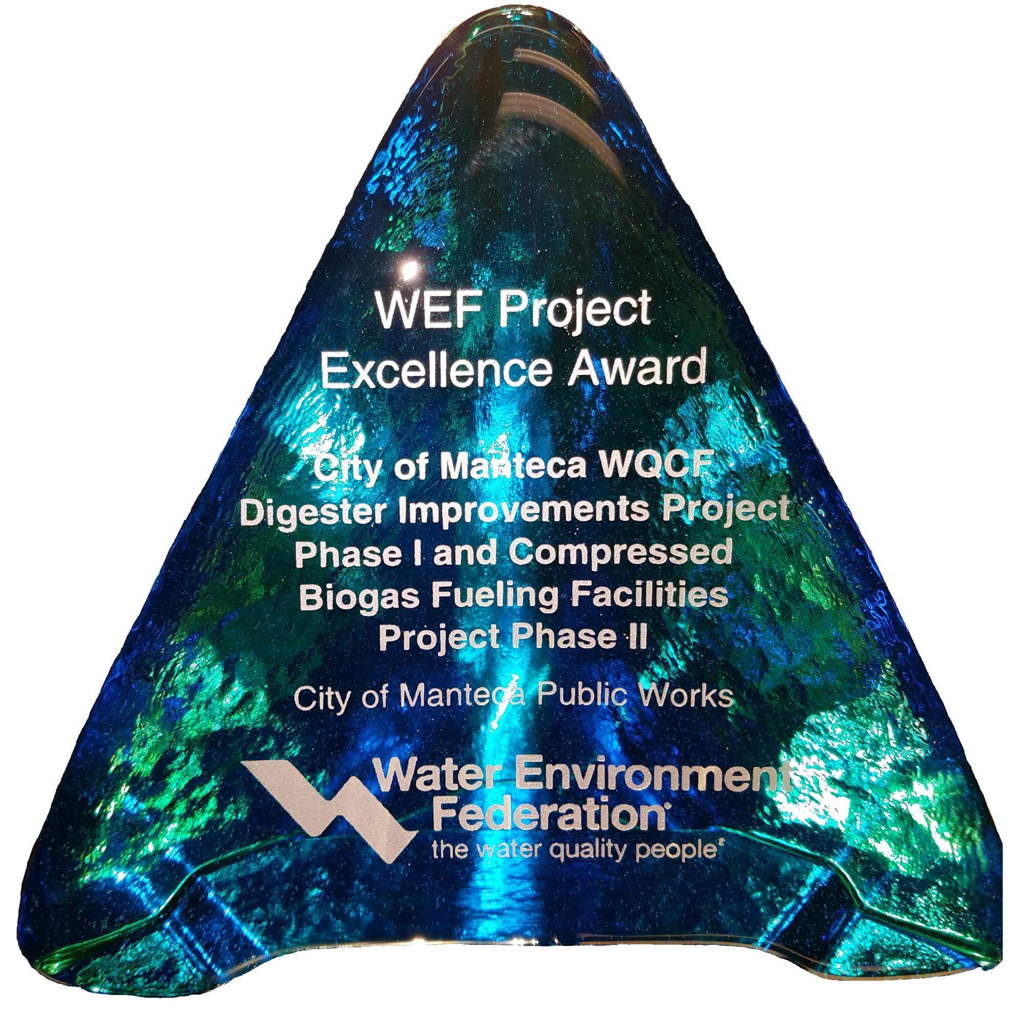 WEF Project Excellence Award WQCF Digester improvements Project Phase I Compressed Biogas Fueling Facilities Project Phase II